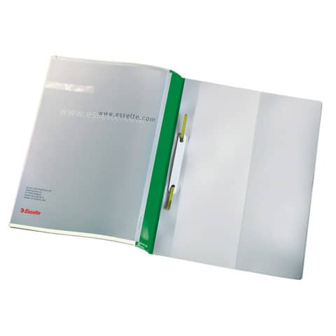 Cartelline ad aghi con clip Esselte Quotation File 23,8x31 cm pvc semirigido verde  conf. da 25 - 28360